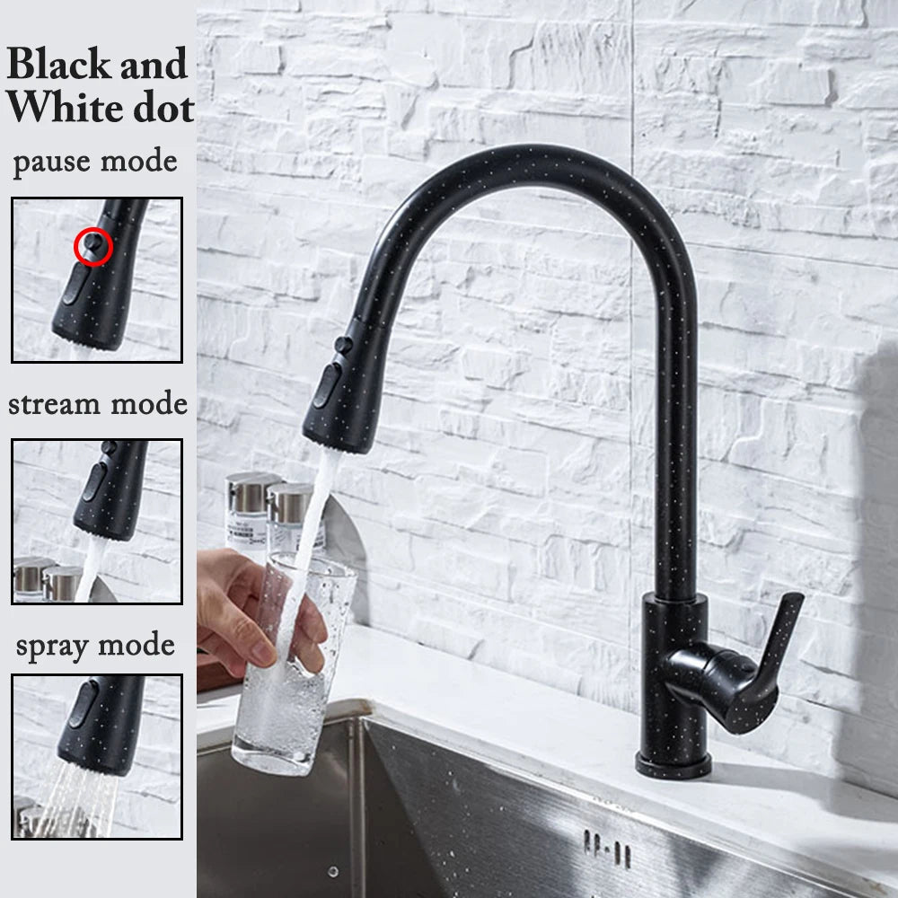 Kitchen Faucet Black Kitchen Tap  Pull Out  Kitchen Sink Mixer Tap Brushed Nickle Stream Sprayer Head Chrome Kitchen Water Tap