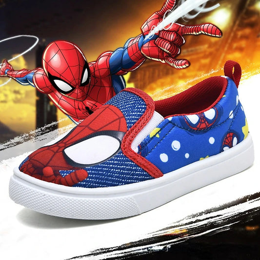 Disney Children's Casual Shoes Cartoon Fashion Blue Canvas Shoes Flats Spring Autumn Comfortable Shoes Size 25-29.