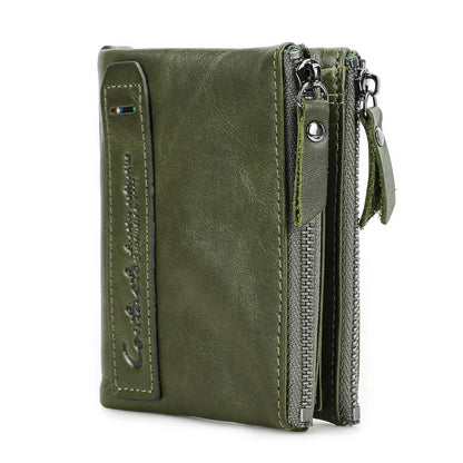 CONTACT'S Genuine Leather Short Wallets for Women Luxury Designer Coin Purse Female Money Clip Card Holder Customize Men Wallets