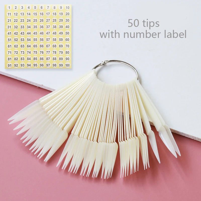 80/50/20pcs Nail Display Sticks Nail Swatch False Nail Tips Nail Gel Polish Practice Clear Display Board for Nail Art Tools