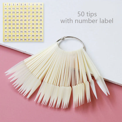 80/50/20pcs Nail Display Sticks Nail Swatch False Nail Tips Nail Gel Polish Practice Clear Display Board for Nail Art Tools