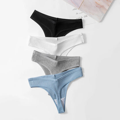 TrowBridge 10PCS/Set Women's Panties Cotton Striped Underwear Sexy Sports Thongs Lingerie Soft Comfortable G-Strings Hot T-Backs.