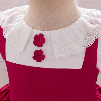 Mascha und Bär Lolita Mädchen Partykleid Barbie Pink Maid 1. Geburtstag Prinzessin Kleider für Kinder Spitze Weihnachtskostüme ASQ03