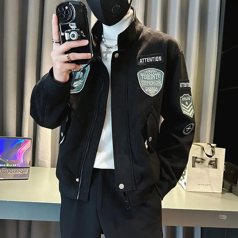 Male Bomber Jackets Stand Collar Short Korean Reviews Many Original Brands Men's Quilted Padded Coats Winter Casual Stylish Work.