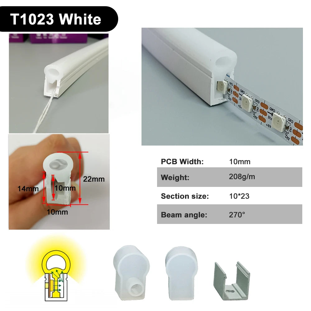 IP67 Waterproof Led Neon Silicone Flexible Light Tube Suitable for 5mm 8mm 10mm 12mm PCB WS2812B WS2811 5050 RGB Light Strip
