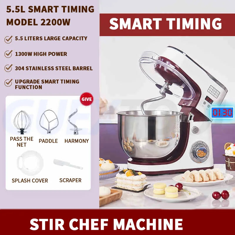 10L Stand Mixer Electric Kitchen Mixer Food Processor Dough Kneading Machine Kneader Kitchen Appliances Stir Fried chef's Machin.