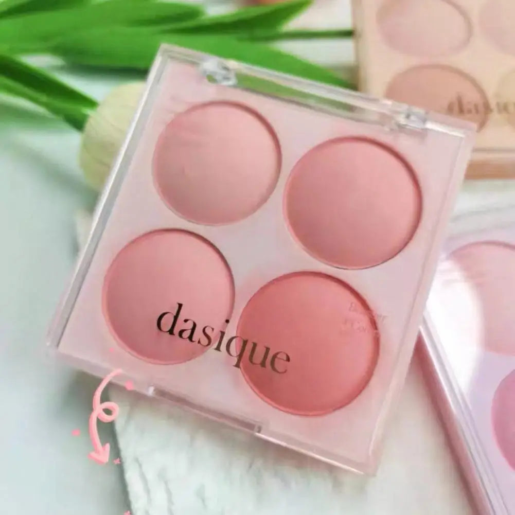 Korean Dasique 4 Colors Blush Powder Velvet Peach Pink Blush Palette Sweet Natural Cheek Contour Tint   Korean Makeup Cosmetics.