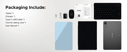 DOOGEE T36 Smart Tablet PC Android 15 12'' Display 32GB RAM (8GB+24GB) 256GB Unisoc T620 Octa Core 8800mAh Battery Widevine L1