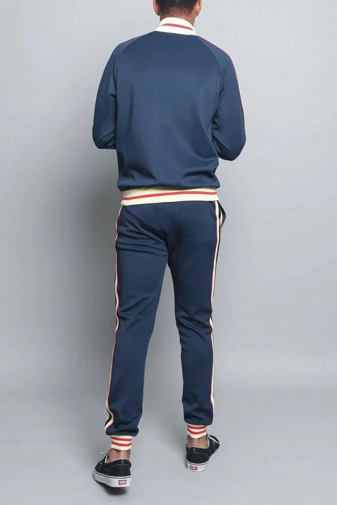 Supzoom New Arrival Top Fashion Leisure Uniform Autumn And Winter Couples Casual Striped Sports Running Sportswear Men Set