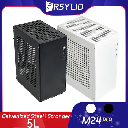 ARSYLID M24 pro ITX A4 Computer Case 5L 190mm Graphics Card Tpye-C Flex PSU 47mm Radiator Mini PC Chassis.