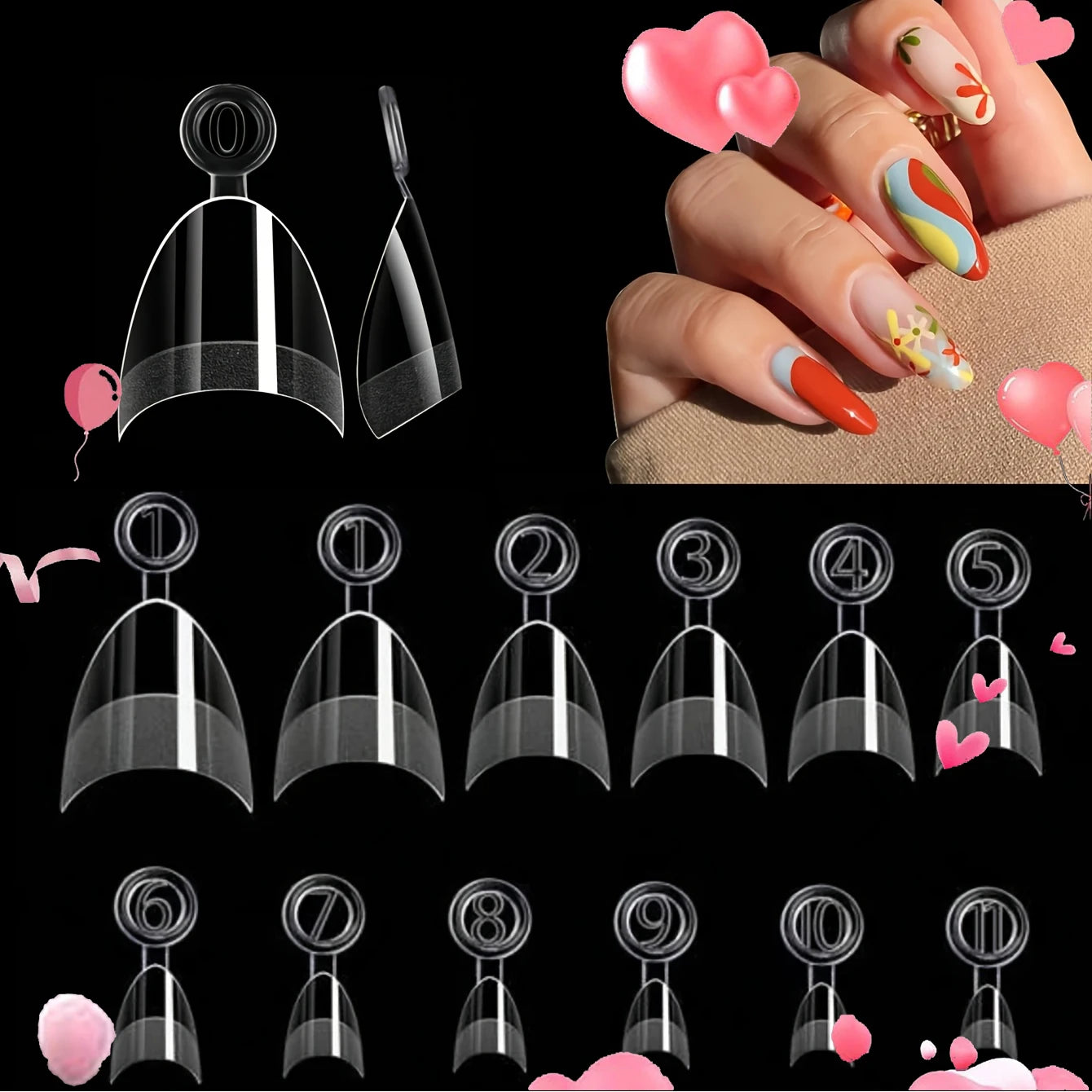 120PCS- Semi-frosted short almond clear fake nails, whitening nail art set with removable fake nails for festivals, parties, dat.