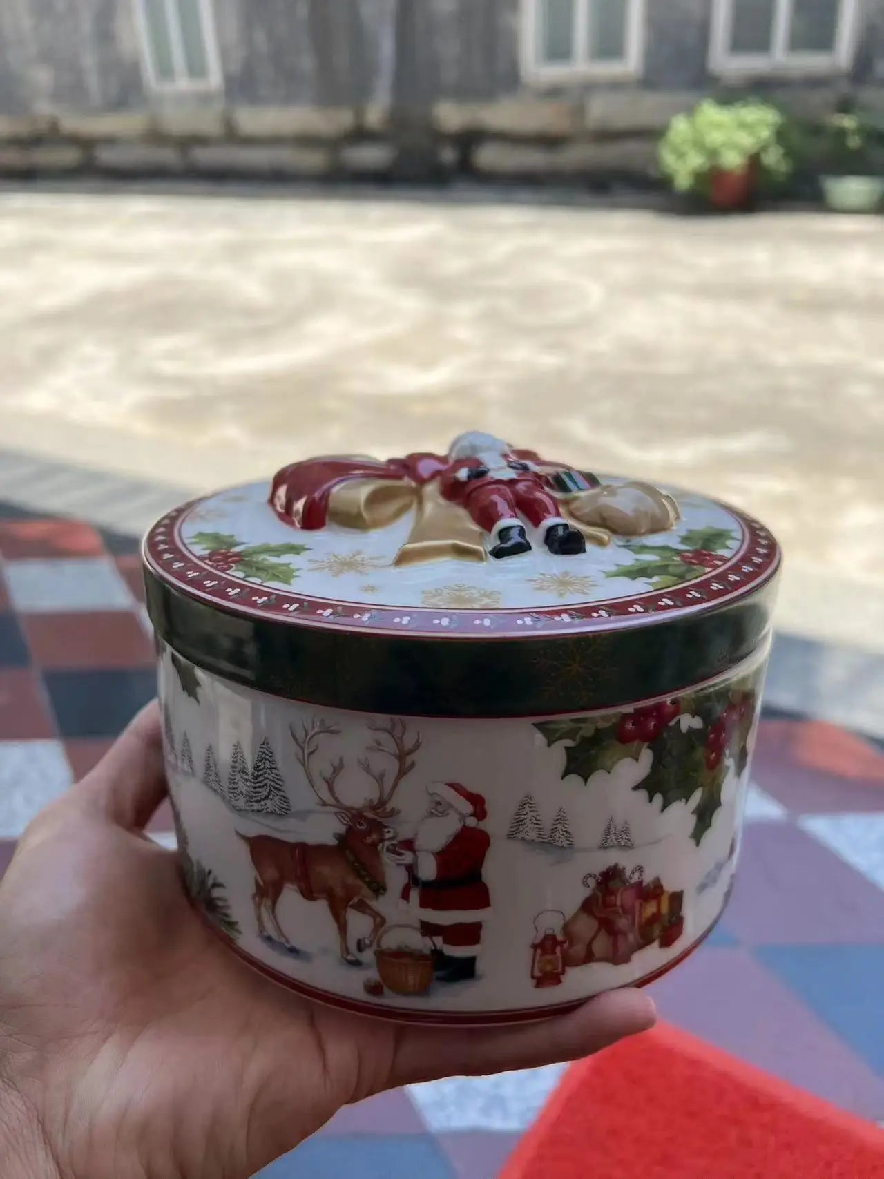 German V Bao Tableware Christmas Biscuits Plate Dish Rectangular Plate Mug Plate Salad Dish.