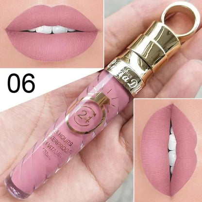 20 Colors Lipstick Waterproof Long Lasting Matte+Shimmer Mental Beauty Lip Gloss Nude Glitter Lip Gloss Beauty Sexy Lip Tint.
