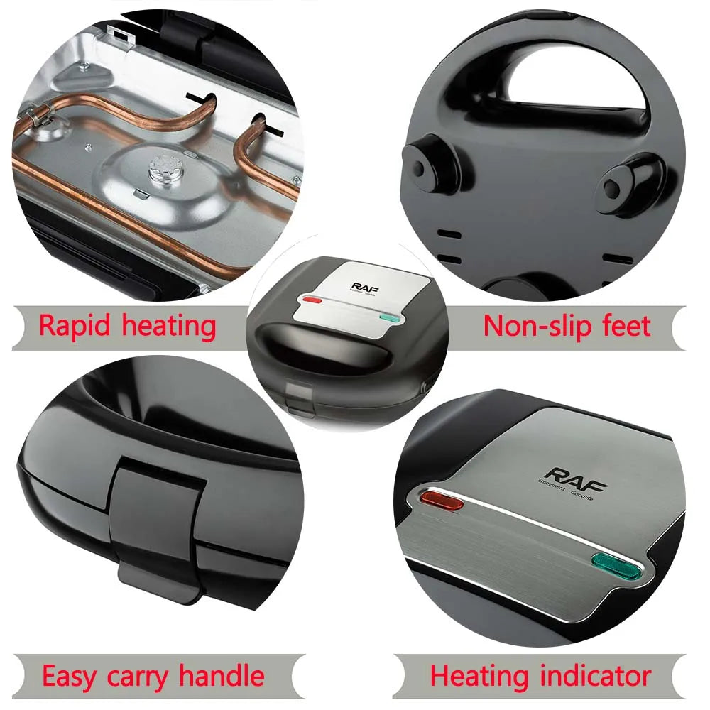 6 in 1 Sandwich Machine Bread Waffle Maker Donut Baking Cake Cooking Kitchen Appliances Toaster Breakfast Steak Machine.