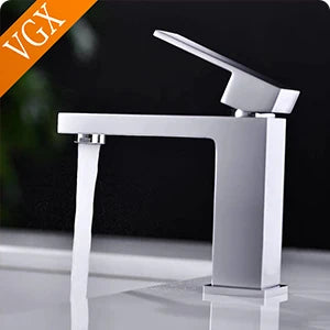 VGX Bathroom Faucets Luxury Gold Basin Mixer Sink Faucet Gourmet Washbasin Tapware Hot Cold Water Tap Brass Chrome Black Grey