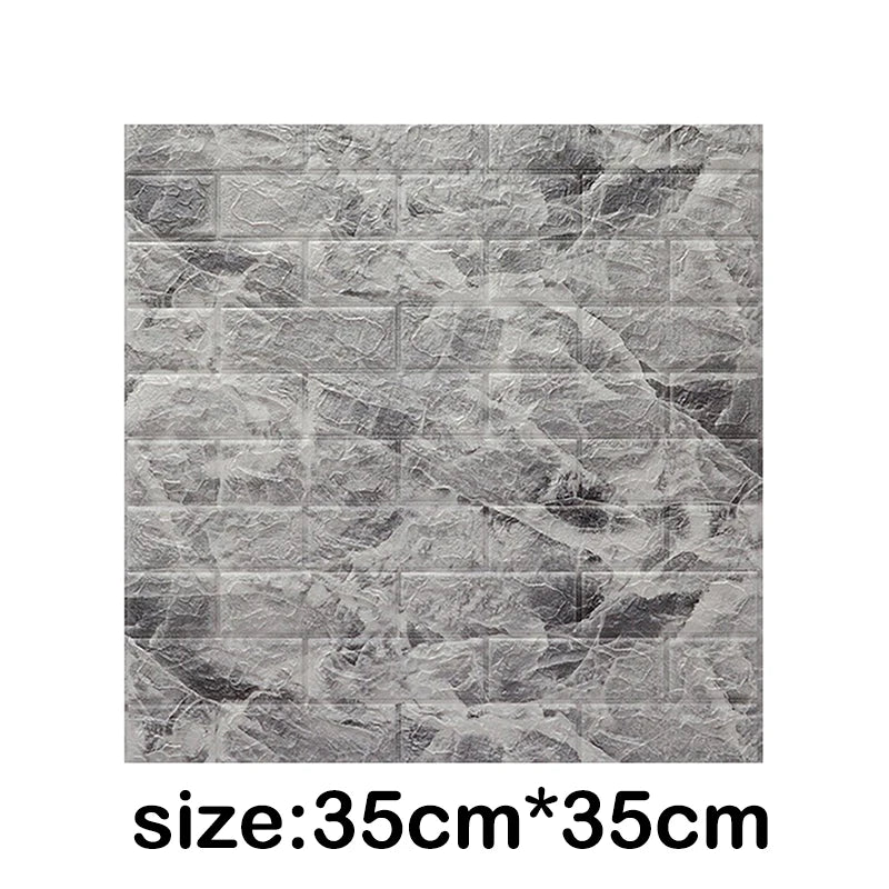12Pcs 35*30cm High Quality 3D Foam Wall Panel Brick Retro Wallpaper Ceiling Self Adhesive Wallpanel Background  Home Decoration