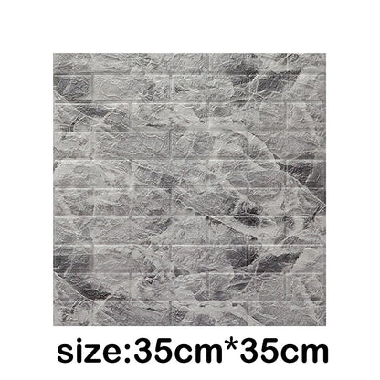 12Pcs 35*30cm High Quality 3D Foam Wall Panel Brick Retro Wallpaper Ceiling Self Adhesive Wallpanel Background  Home Decoration