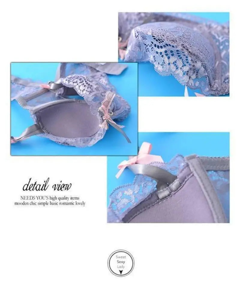 Sexy Thin Half-cup Lace Bra, Comfortable, Breathable, Anti-sagging, Push-up Small Bra for Women Lingerie.