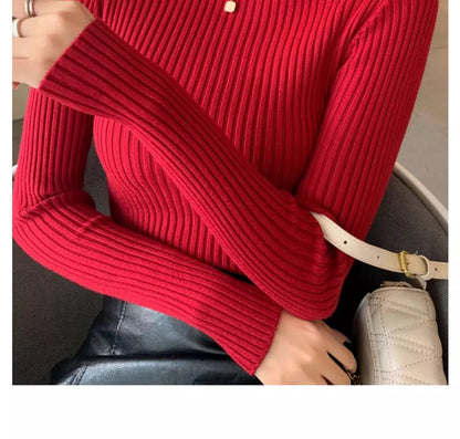 2025, Basis Pullover Herbst Winter Dicken Rollkragenpullover Beiläufige Dünne Gestrickte Pullover Koreanischen Stil Einfache Basis Schicht Warme Tops