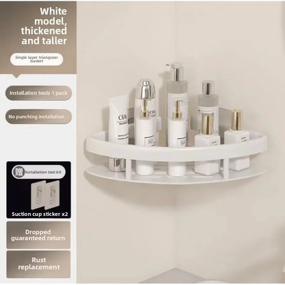 Nicht perforierte weiße dreieckige Badezimmerregale, Aufbewahrungsregal, WC, Ecke, Dusche, Aufbewahrungsregal, Badezimmer-Eckregal, Zubehör