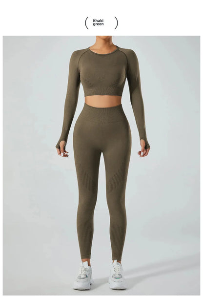 Seamless Cross-Border Running Sports Top Breathable Fitness Jacket Training Quick-Dry Outerwear Long Sleeve Yoga Wear For Women