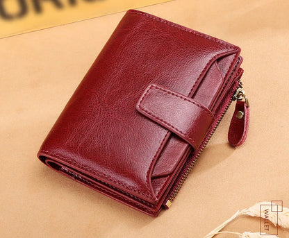 2024 New Short Women Wallets Genuine Leather Zipper Coin Pocket Women Purse Name Engraved Quality Card Holder Kpop Female Wallet.