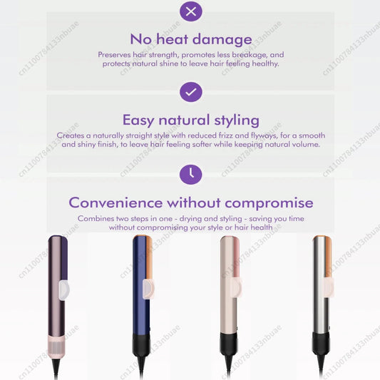 2 IN 1 Professional Hair Straightener & Hair Dryer Heat-Up Hair Flat Iron Negative Ion Iron Long-Lasting Styling Tool