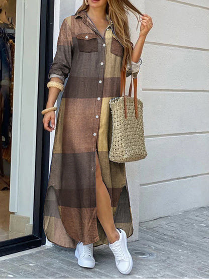 ZANZEA Party Vintage Leopard Robe Frauen 2025, Herbst Casual Langarm Maxi Lange Vestidos Kleid Mode Übergroßen Hemd Sommerkleid