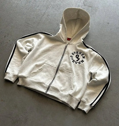 Y2k American retro casual men clothing letter embroidered sportswear Harajuku Gothic streetwear couple casual oversized suit.