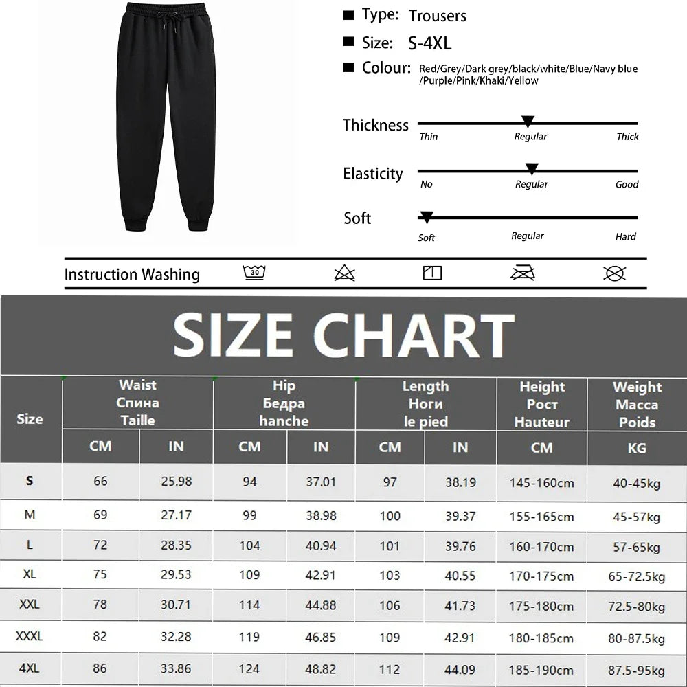 Mens Casual Pants Autumn Winter Fleece Sweatpants Men Running Jogger Sports Gym Trousers Fashion Solid Color Workout Long Pants.