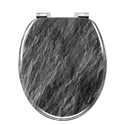 O-förmiger Toilettensitz, verstellbare Scharniere, Toilettendeckel mit Motiv, Soft-Close-Mechanismus für Badezimmer