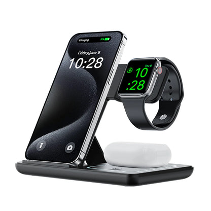 100W Foldable 3 in 1 Night Light Wireless Charger Stand For iPhone Apple Watch 2-8 SE Airpods Pro Fast Charging Station.