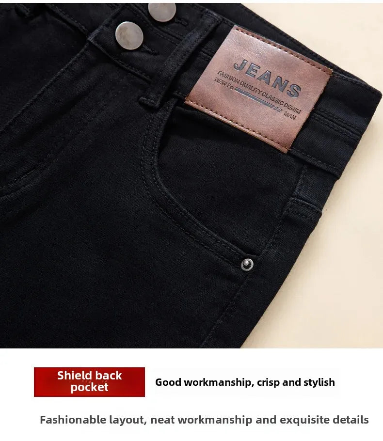Spring Autumn 2024 New Style High-Waisted Black Jeans Women's Versatile Elastic Slimming Pencil Pants Fashionable Chinese Style.