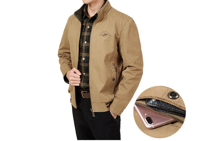 DIMUSI Autumn Men's Double-sided Military Jacket Casual Man Cotton Business Coats Fashion Men Multi-pocket Jackets Clothing 8XL.