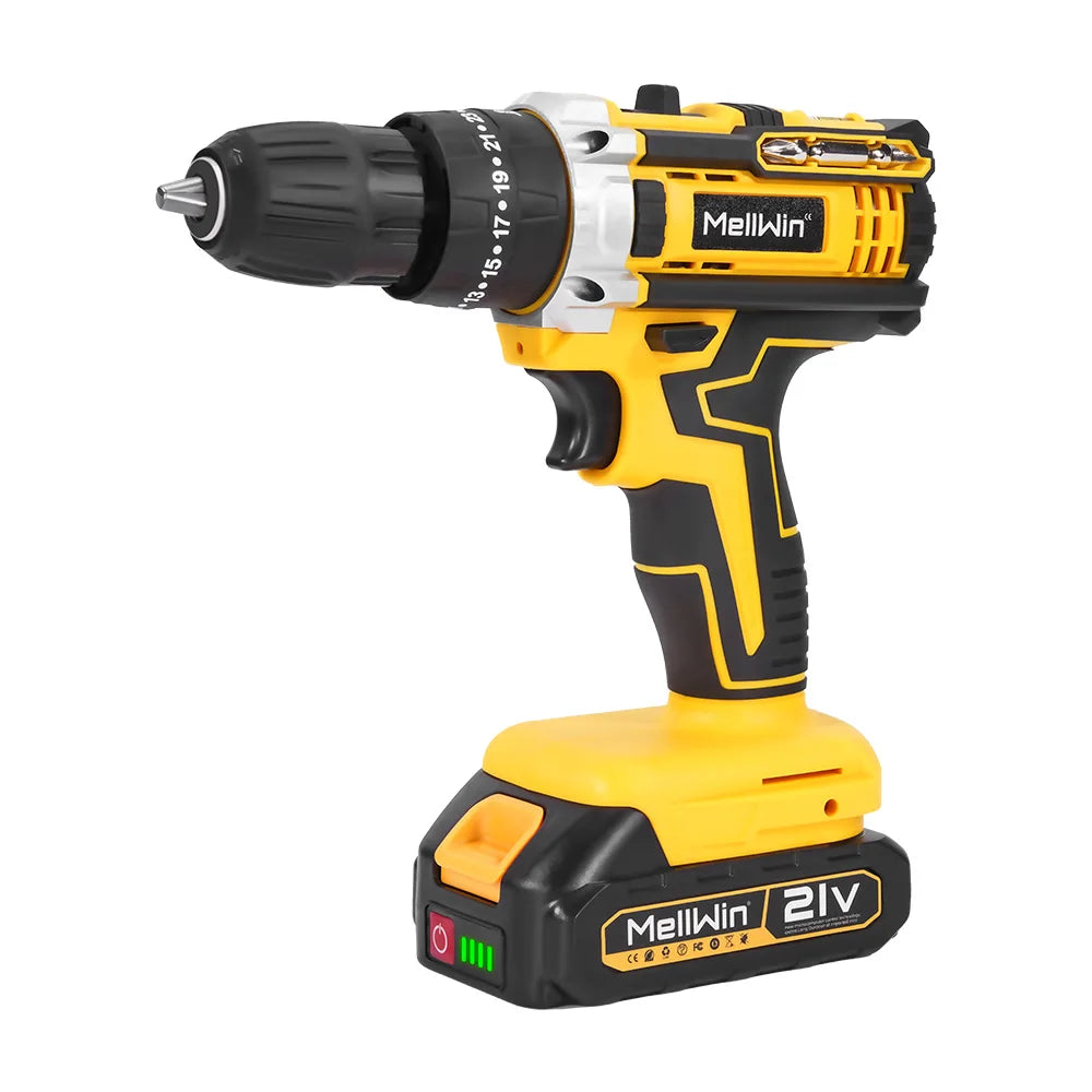 MELLWIN 25 + 3 Drehmoment Elektrische Schlagbohrmaschine Mehrzweck Akku-elektrische Schraubendreher DIY Power Tool Für Makita 18V Batterie Pin
