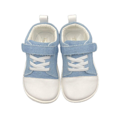 Tipsietoes New 2025 Genuine Leather Shoe For Girls And Boys Kids Barefoot Sneaker Light Weight Minimalist Elastic Double Strape.