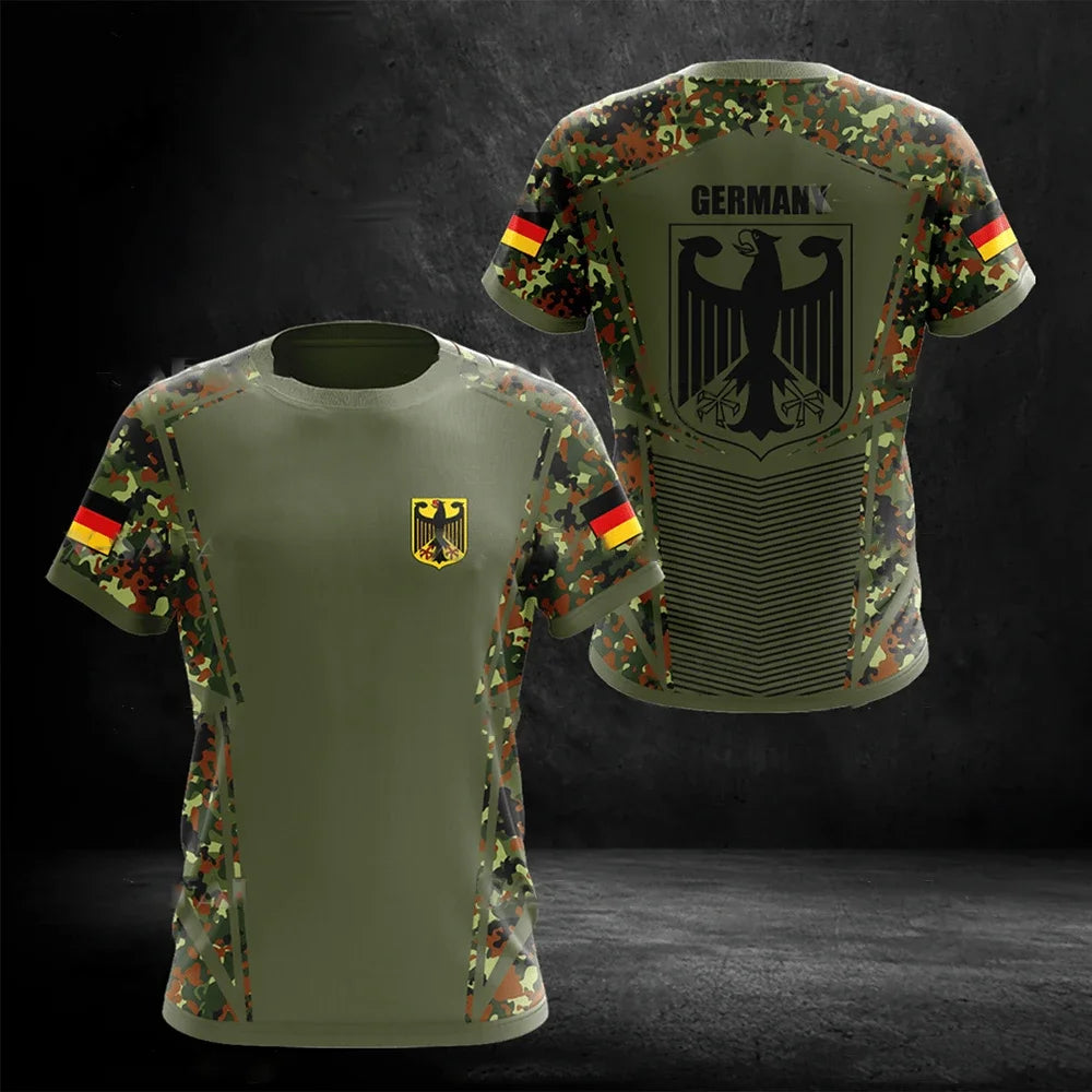 Fashionable and Lnteresting Germany Pictures For Men's T-Shirts Trend Digital Printing Casual Round Neck Short Sleeved