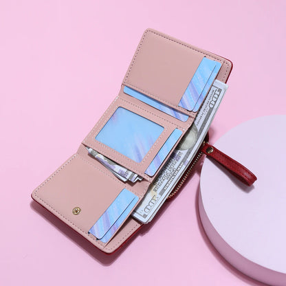 Ladies Large Capacity Butterfly Embroidery Clutch Wallet Tri-Fold Multi-Card Slot Zipper Coin Purse Fashionable Handbag.