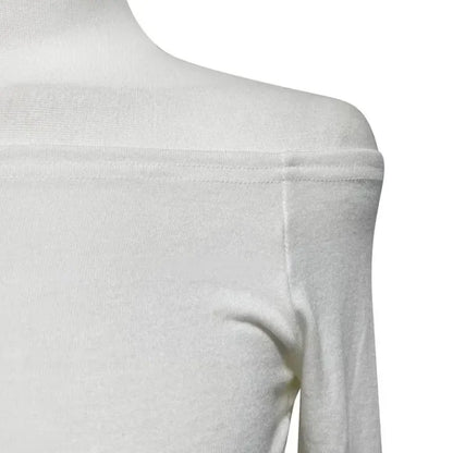 Korean Dongdaemun Fashionable Women's Clothing Off-the-shoulder Sexy Slimming Long Sleeve T-shirt Cropped Top Smooth Silhouette