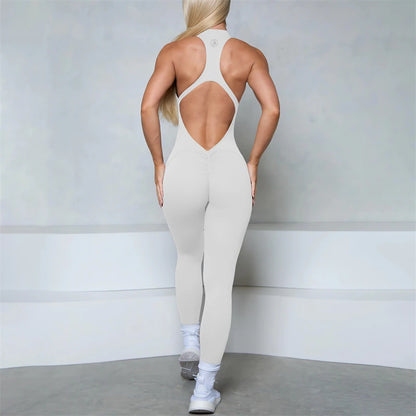 2025 Allure The Brand Zipper Women Tracksuit Yoga Set One Piece Jumpsuit Workout Scrunch Legging Rompers Sport Gym Active Suit.