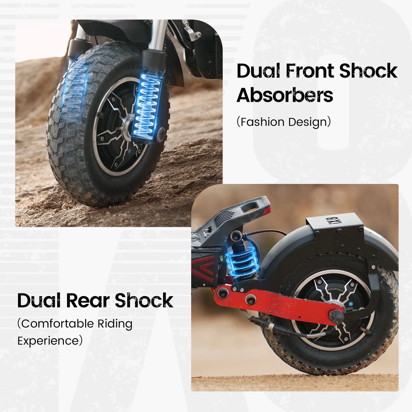 iScooter IX8 Foldable Electric Kick Scooter for Adults, 60km/h Speed, 2400W Power, 48V Voltage 20Ah Battery.