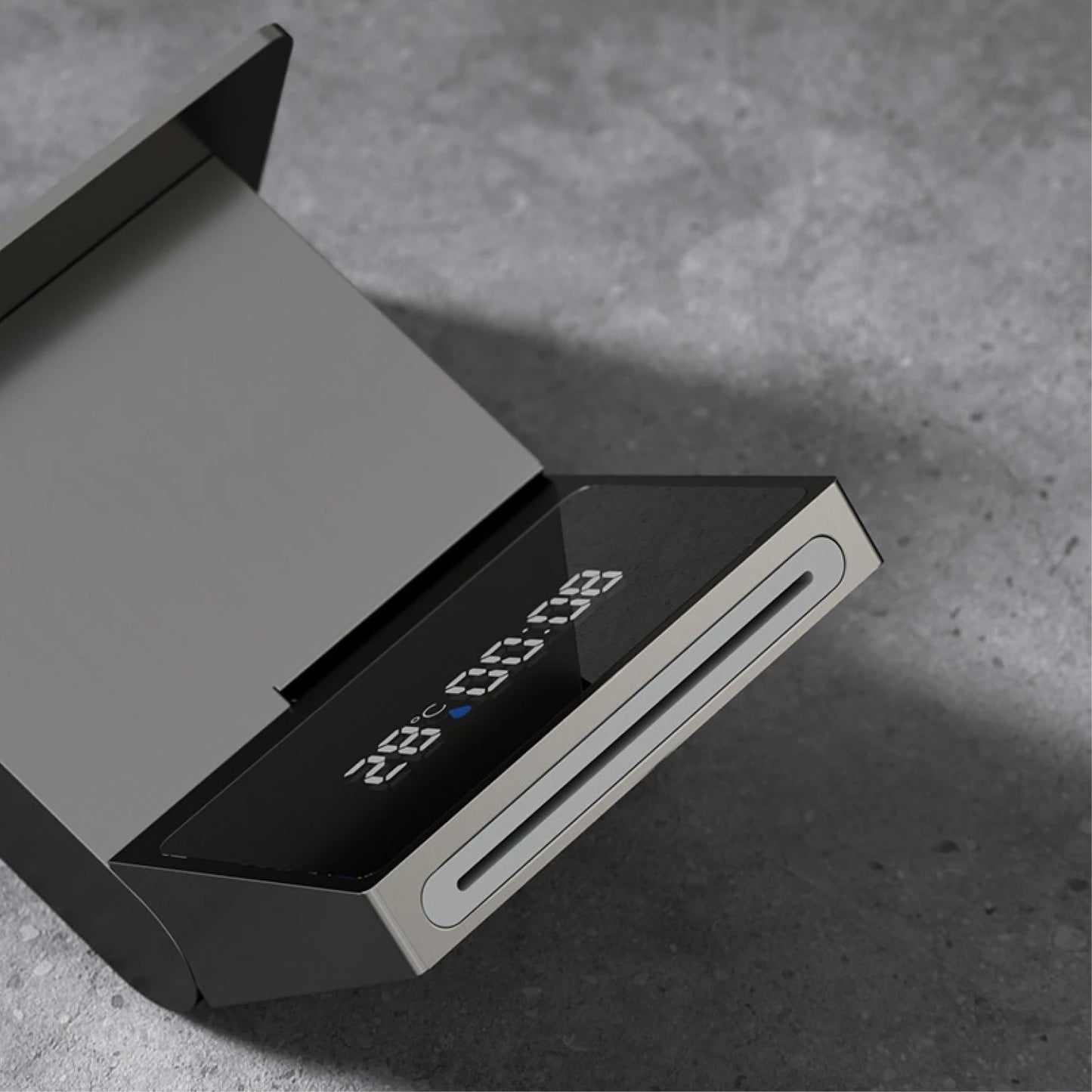 Luxury gun gray brass wall mounted bathroom faucet with LED digital display Single handle hot & cold water embedded bathroom Tap