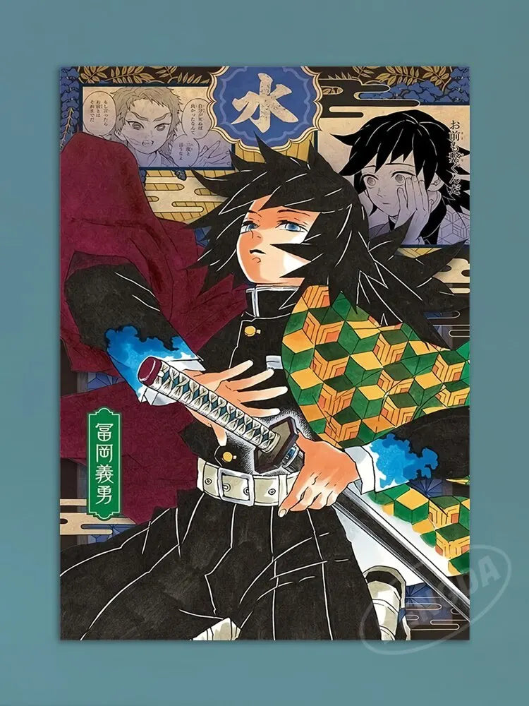 Modern Anime Canvas Wall Art  Demon Slayer Shinazugawa Sanemi Poster  Modular Home Decor for Living Room  Printed Painting.
