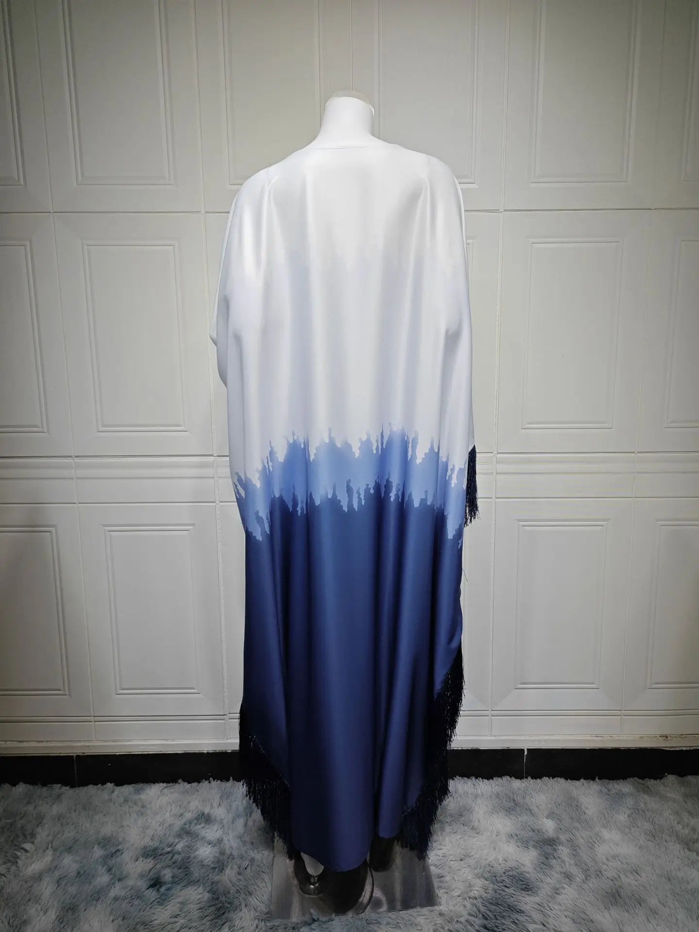 Uni Tassel Gradient Dubai Muslim Abaya For Woman O-Neck Elegant Casual Loose Moroccan Saudi Kebaya Fashion Party Dress 2025