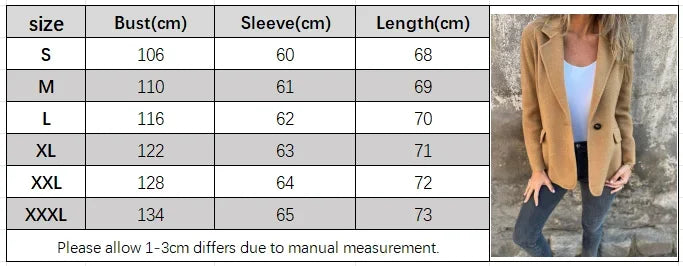 2025 neue Mode Herbst und Winter frauen Mäntel und Jacken Casual Button-Down Einfarbig Wolle Blazer frauen Kleidung.