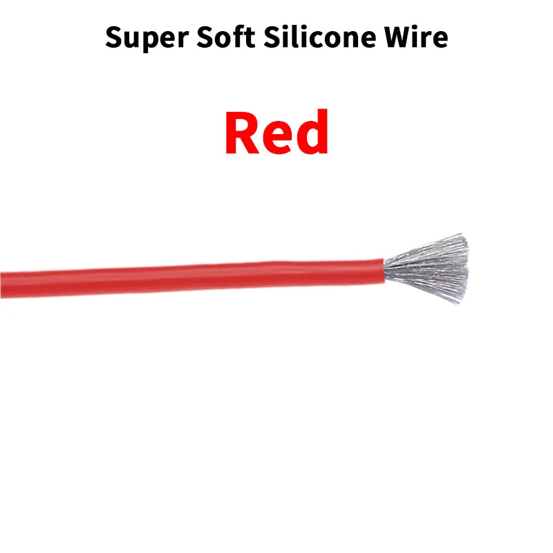 Soft Silicone Cable Auto Car Battery Automotive Wiring 30 28 26 22 20 18 16 14 12 8AWG Heat-resistant Electrical Wire Red Black.