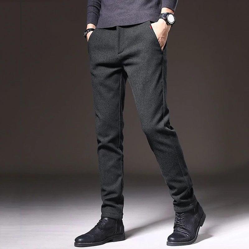 Men's Straight Leg Long Daily Pants Casual Straight Slim Fit Narrow Leg Trousers Stylish Male Suit Work Fashion Blue Gray Pants.