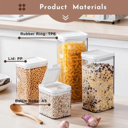 Plastic Storage Container,Sealed Container,kitchen Storage Jars for Grain,Cereal,Pasta,Noodles,Coffee Beans,Leak-proof.