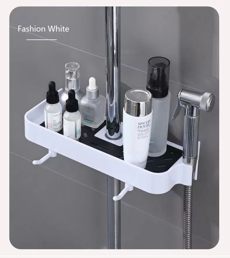 Haushalt Lift Ständer Dusche Rack Dusche Gel Lagerung Rack Badezimmer Perforation-Freies Dusche Stange Tablett