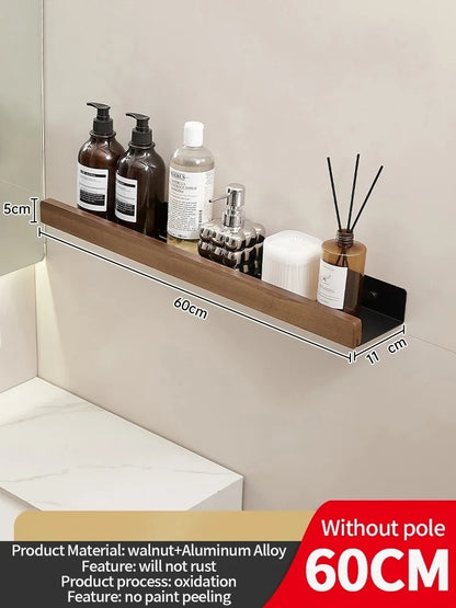 Holz Aluminium Material Badezimmer Regal Organizer Eckregal Shampoo Lagerregal Dusche Wandregal Badezimmer Organizer